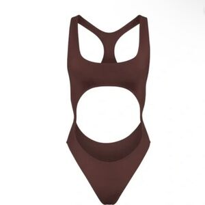 SKIMS Cocoa Cutout Monokini Swimsuit